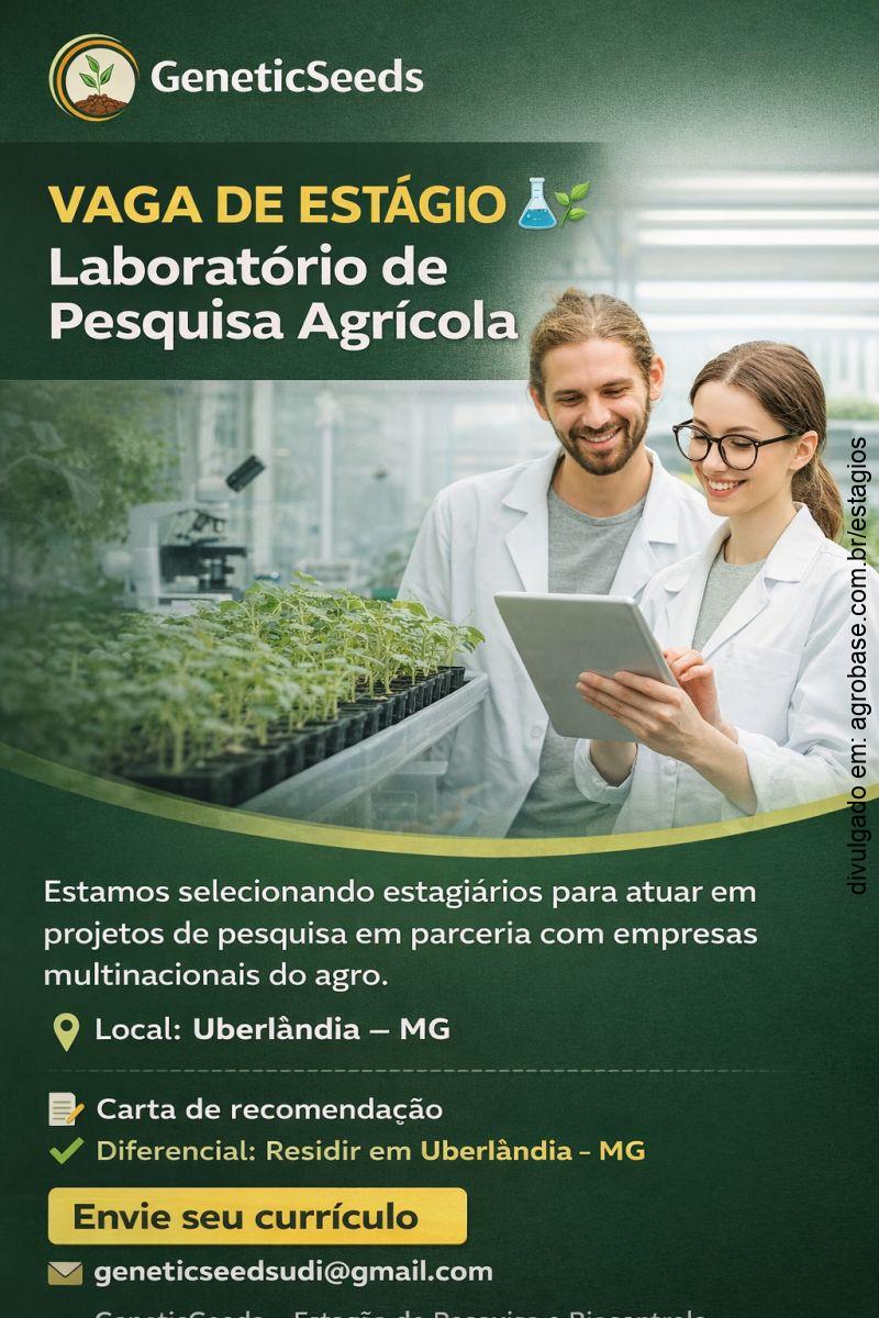 Estágio laboratório de pesquisa agrícola – Uberlândia/MG