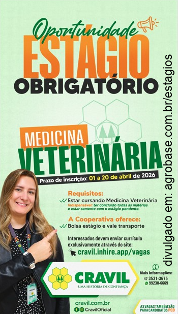 Estágio obrigatório medicina veterinária – Rio do Sul/SC
