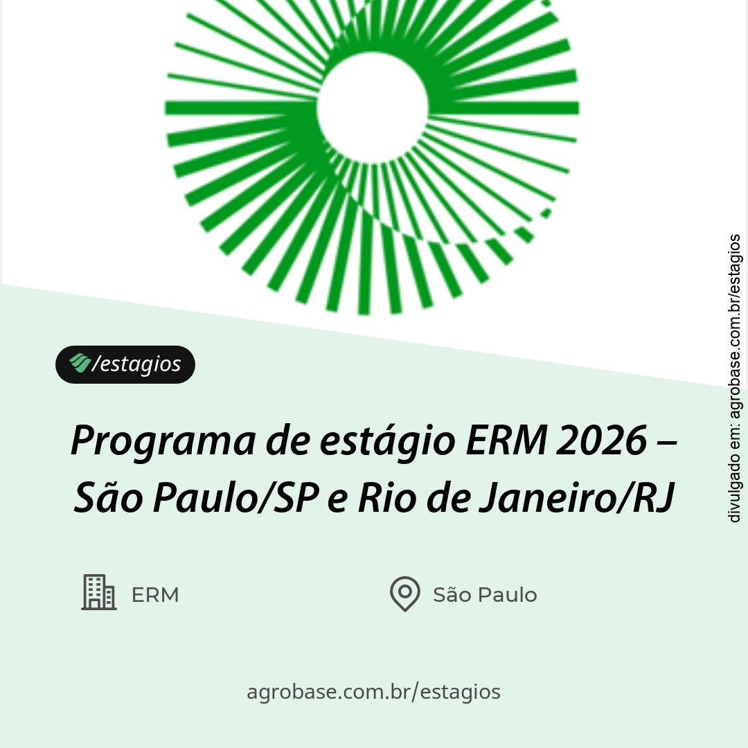 Programa de estágio ERM 2026 – São Paulo/SP e Rio de Janeiro/RJ
