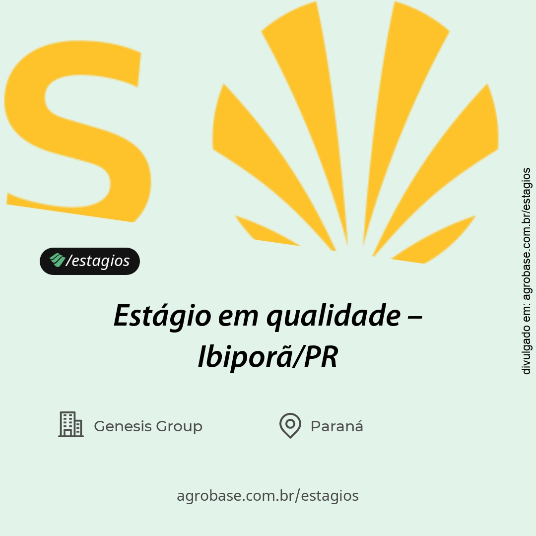 Estágio em qualidade – Ibiporã/PR