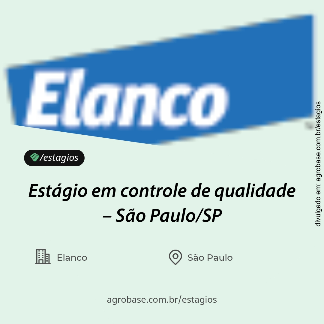Estágio em controle de qualidade – São Paulo/SP