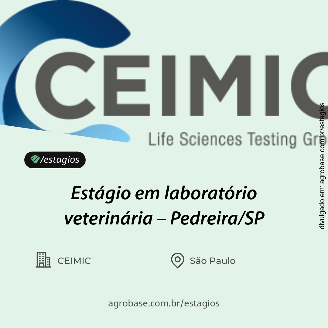 Estágio em laboratório veterinária – Pedreira/SP