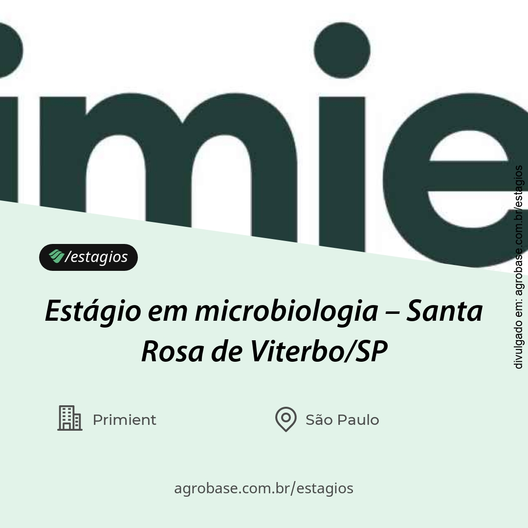 Estágio em microbiologia – Santa Rosa de Viterbo/SP