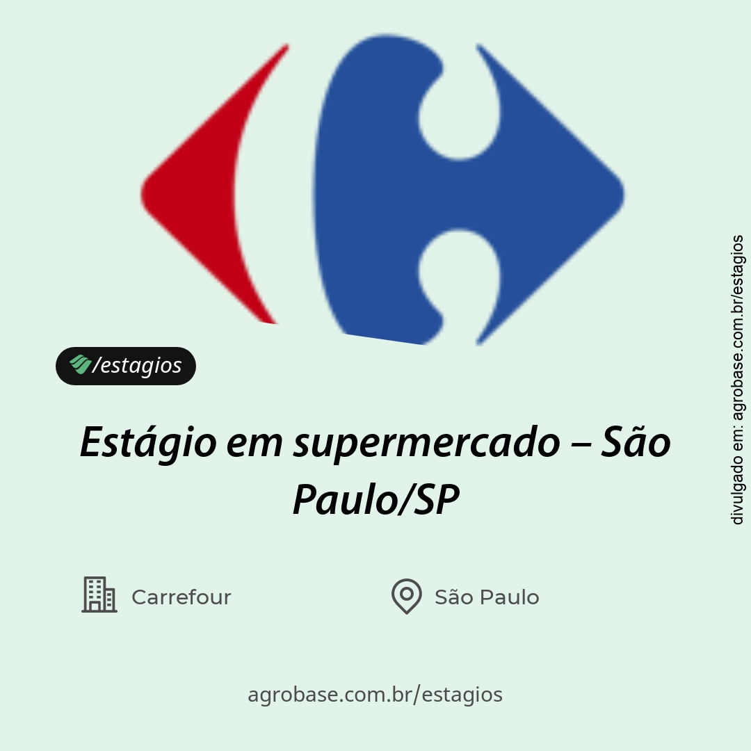 Estágio em supermercado – São Paulo/SP