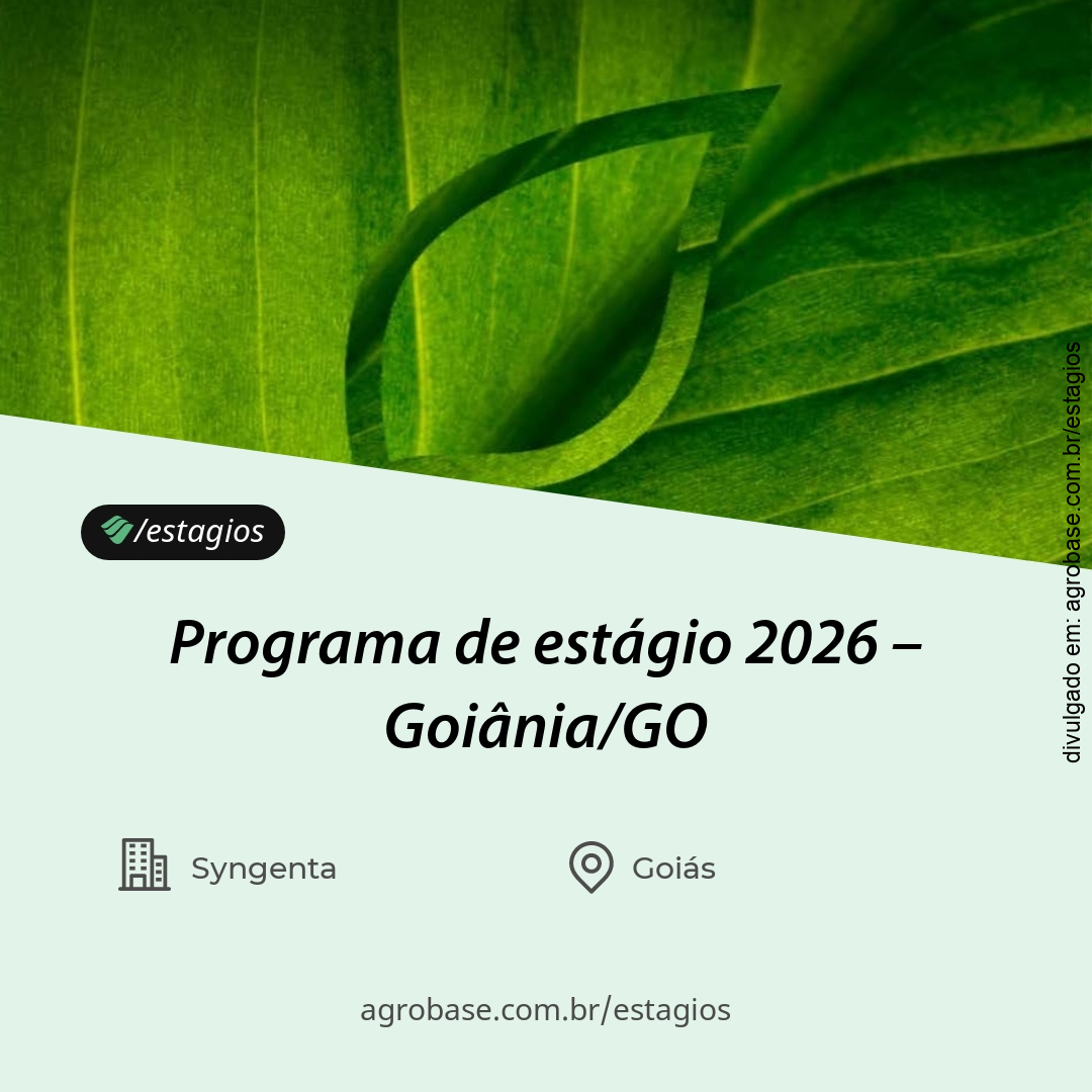 Programa de estágio 2026 – Goiânia/GO