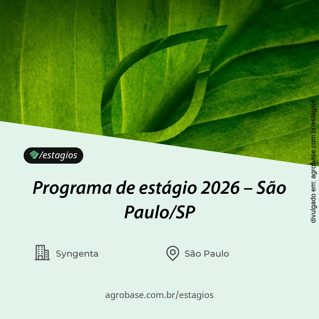 Programa de estágio 2026 – São Paulo/SP