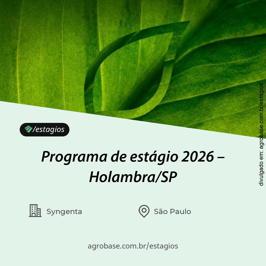 Programa de estágio 2026 – Holambra/SP