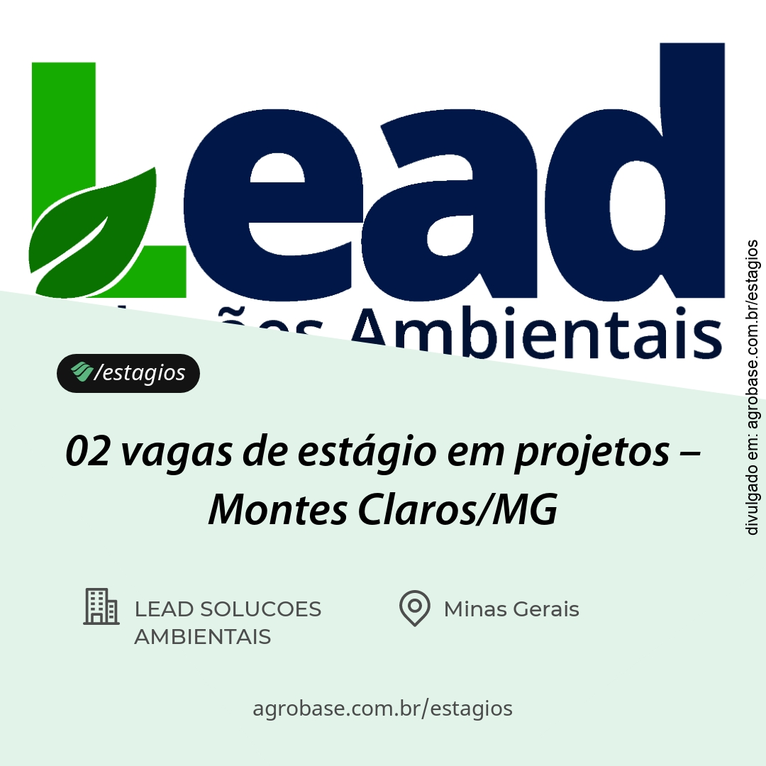 02 vagas de estágio em projetos – Montes Claros/MG