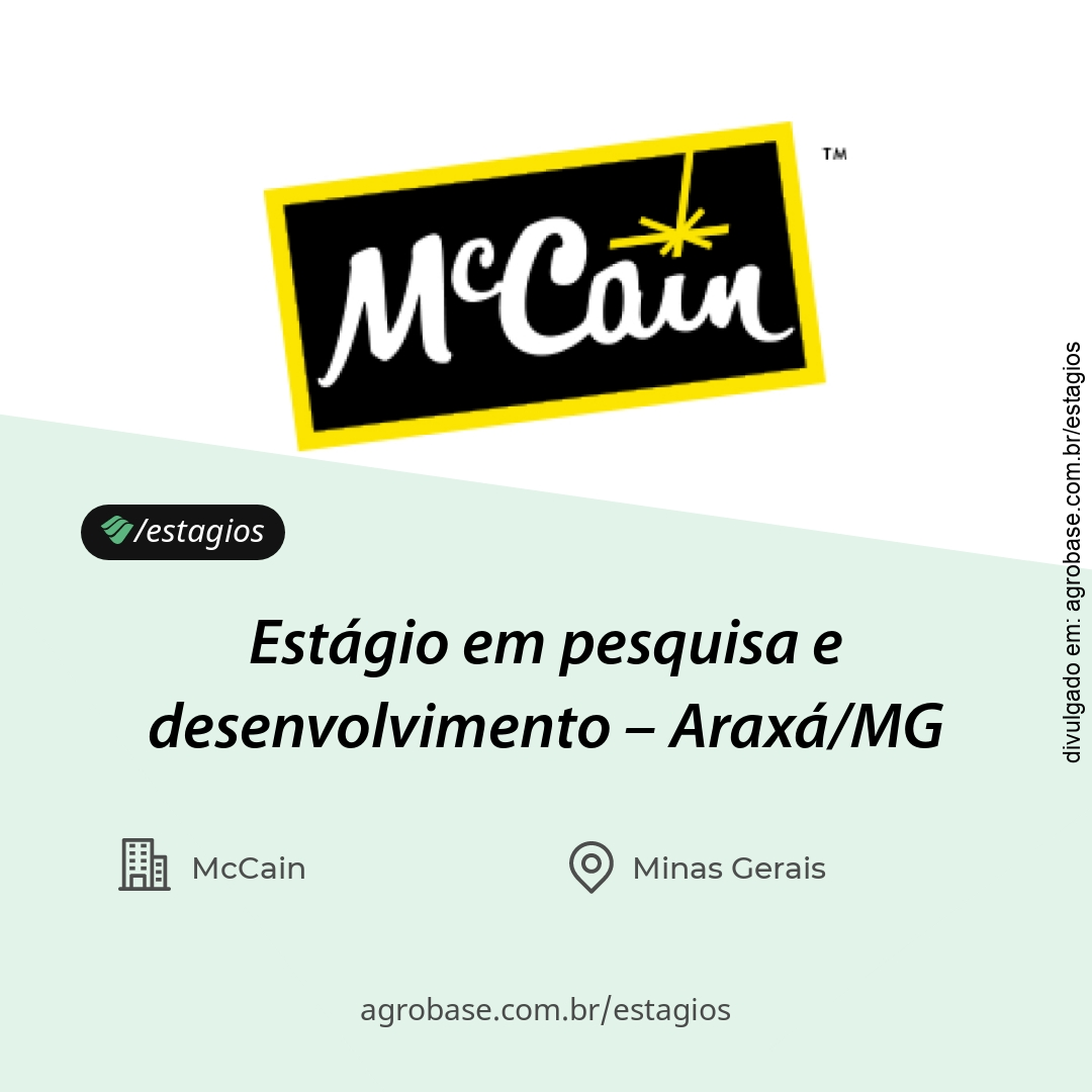 Estágio em pesquisa e desenvolvimento – Araxá/MG