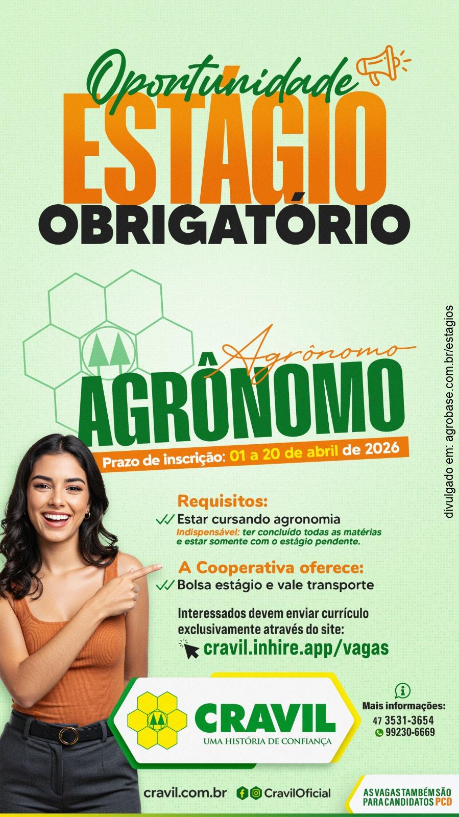 Estágio obrigatório agronomia – Rio do Sul/SC