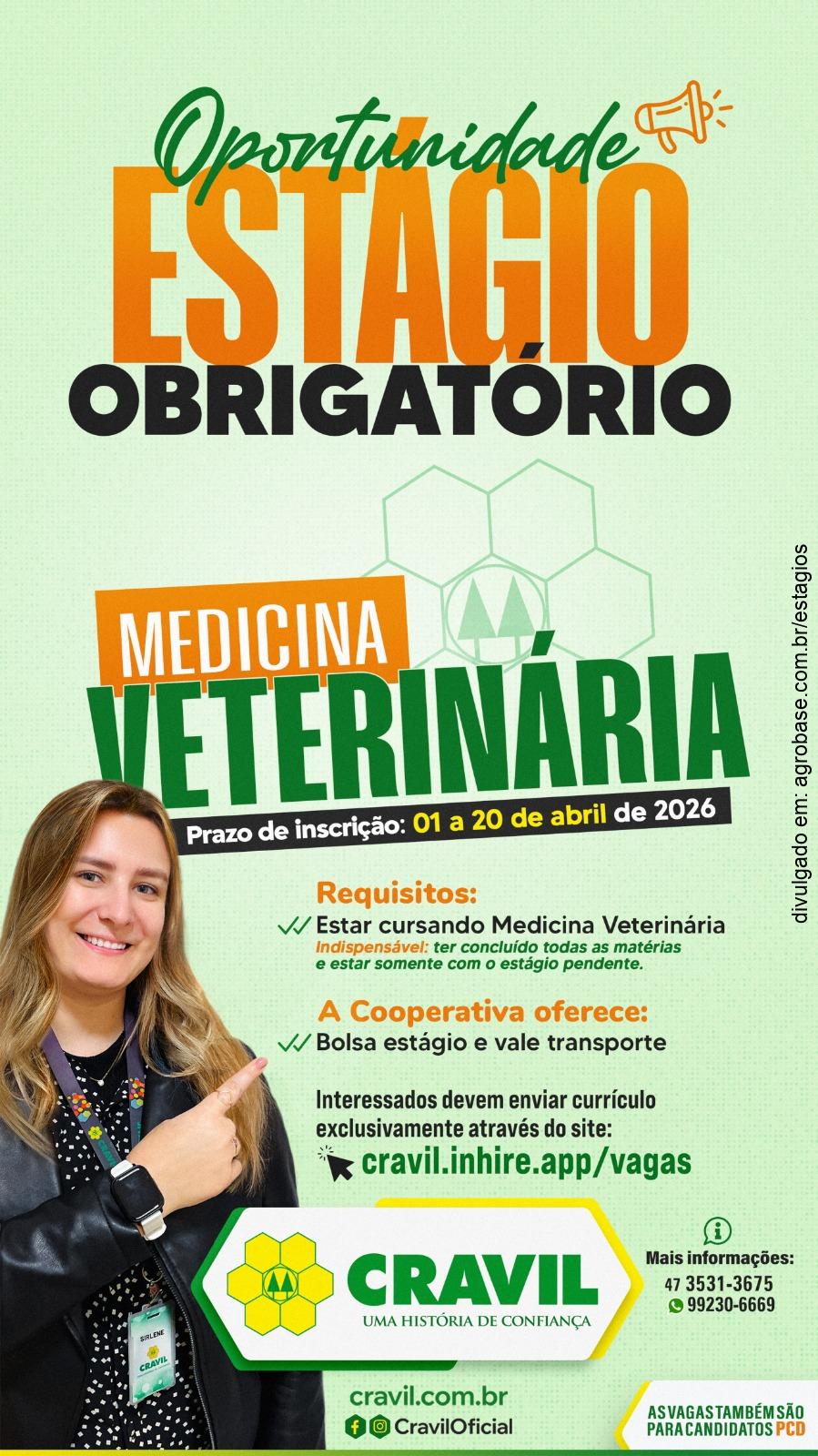 Estágio obrigatório medicina veterinária – Rio do Sul/SC