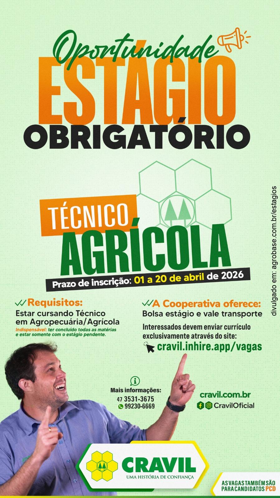 Estágio obrigatório técnico agrícola – Rio do Sul/SC