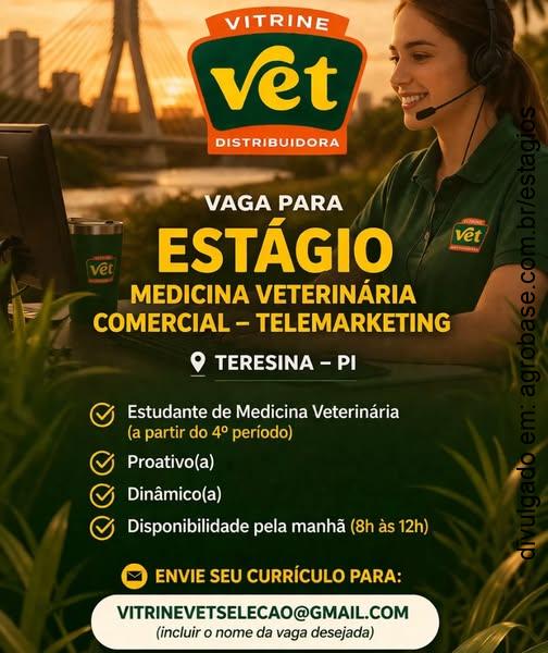 Estágio em medicina veterinária (telemarketing) – Teresina/PI