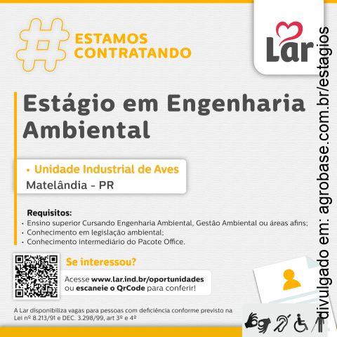 Estágio em engenharia ambiental – Matelândia/PR