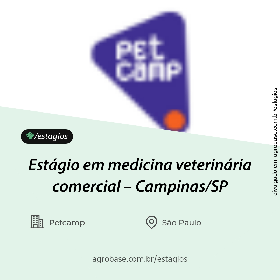 Estágio em medicina veterinária comercial – Campinas/SP