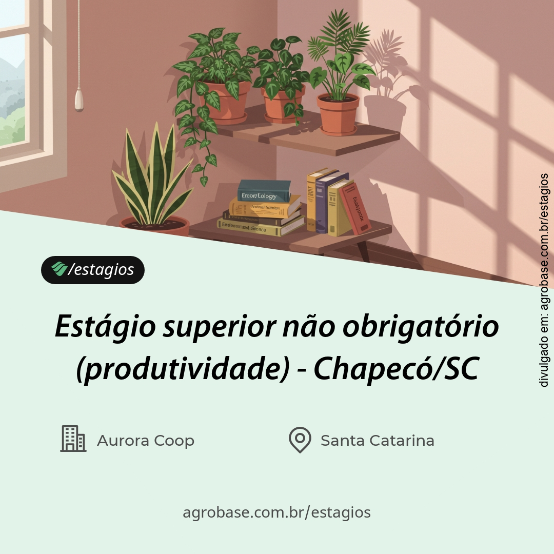 Estágio superior não obrigatório (produtividade) – Chapecó/SC
