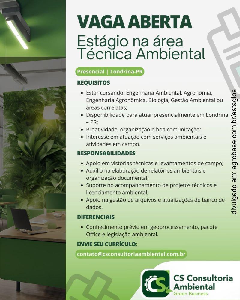 Estágio na área técnica ambiental – Londrina/PR