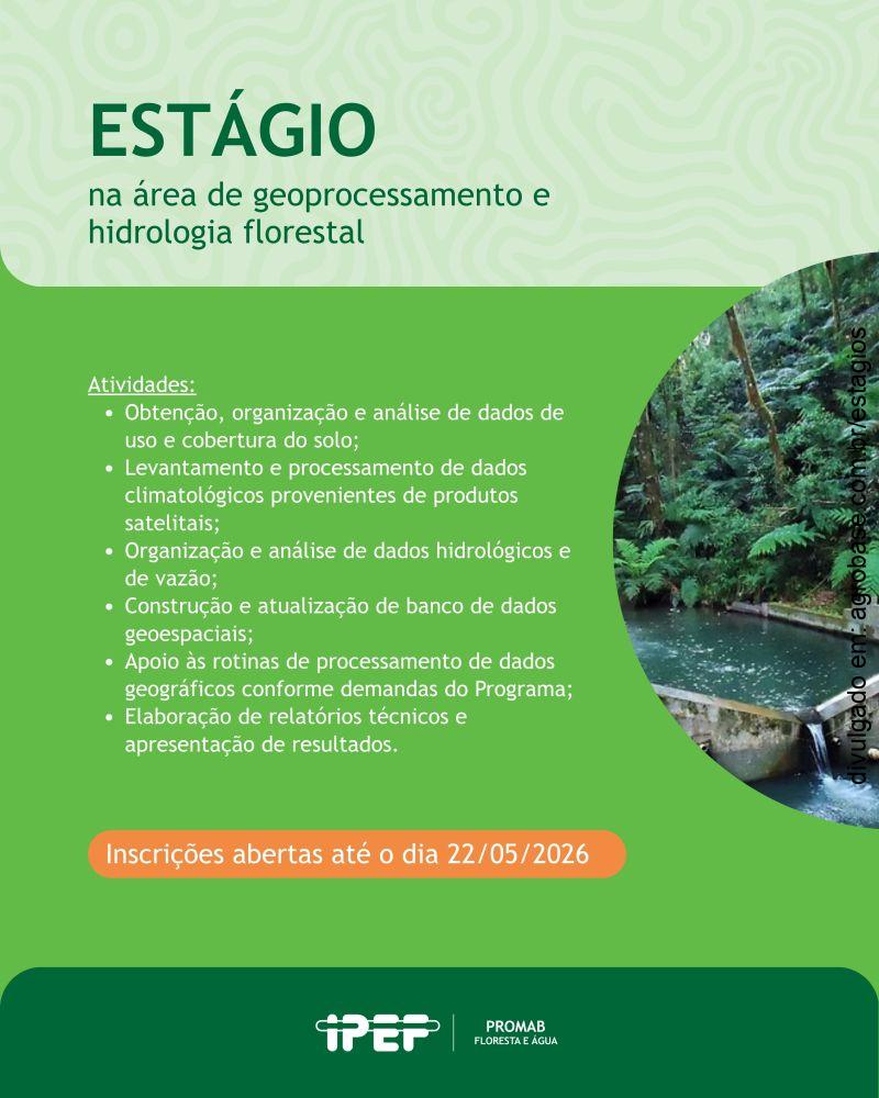 Estágio em geoprocessamento e hidrologia florestal – Piracicaba/SP [híbrido]