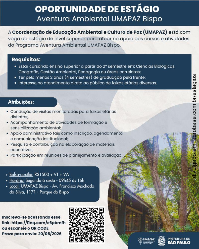 Estágio em educação ambiental – São Paulo/SP