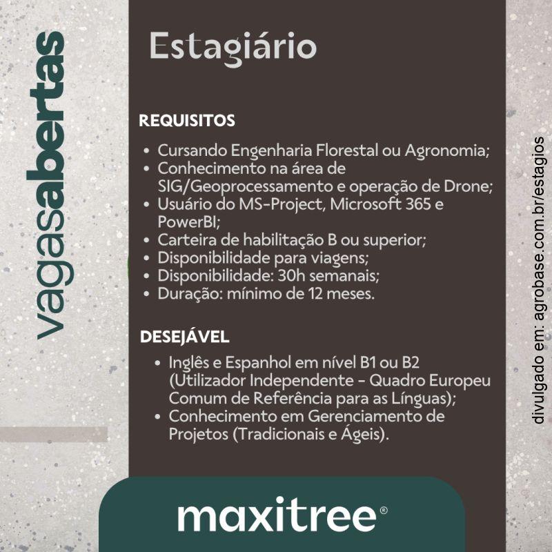 Estágio em engenharia florestal ou agronomia – Americana/SP