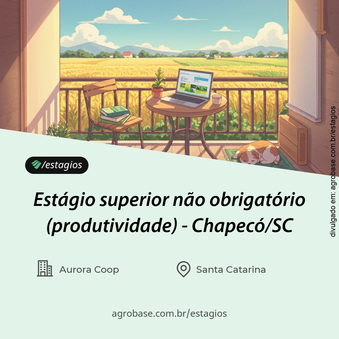 Estágio superior não obrigatório (produtividade) – Chapecó/SC