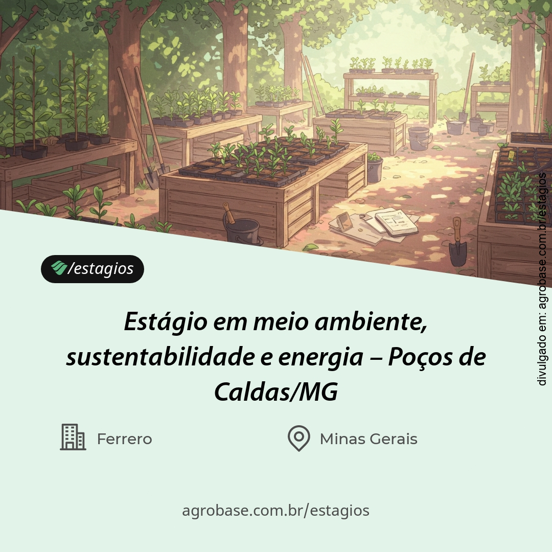 Estágio em meio ambiente, sustentabilidade e energia – Poços de Caldas/MG