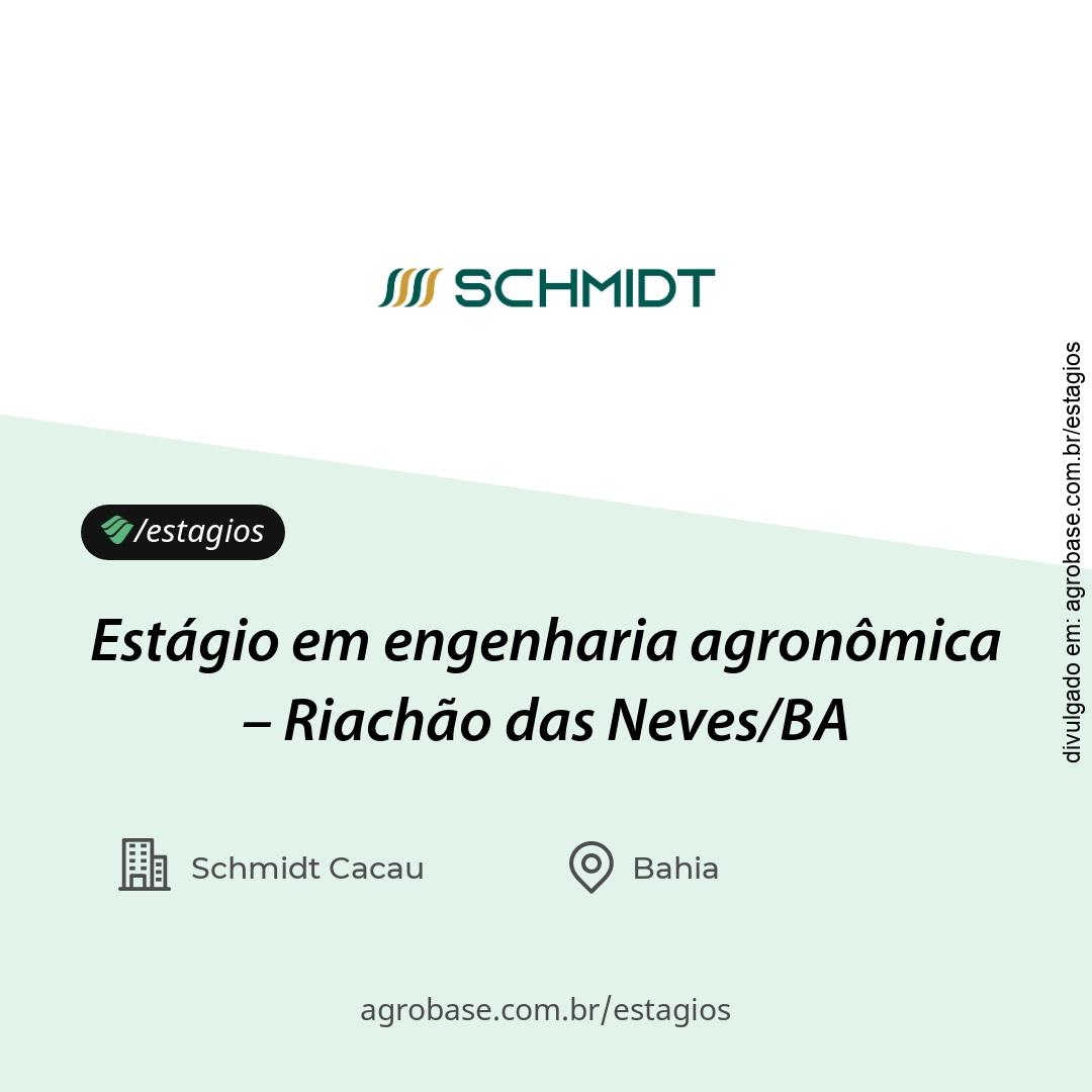 Estágio em engenharia agronômica – Riachão das Neves/BA