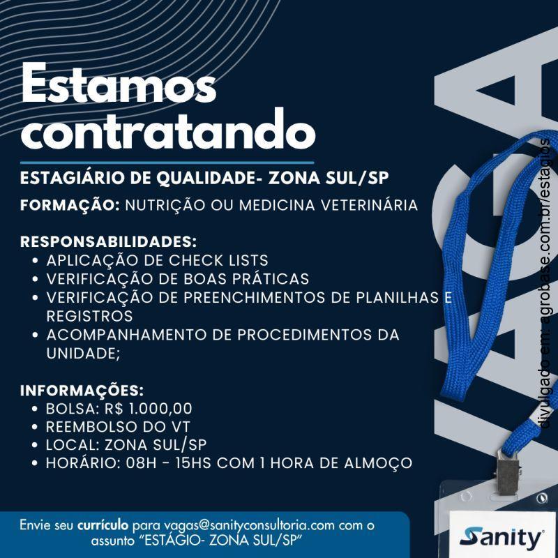 Estágio de qualidade – São Paulo/SP [zona sul]
