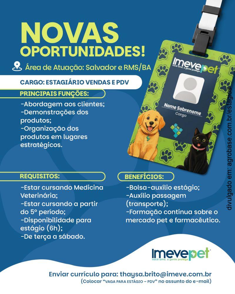 Estágio vendas e pdv – Salvador/BA