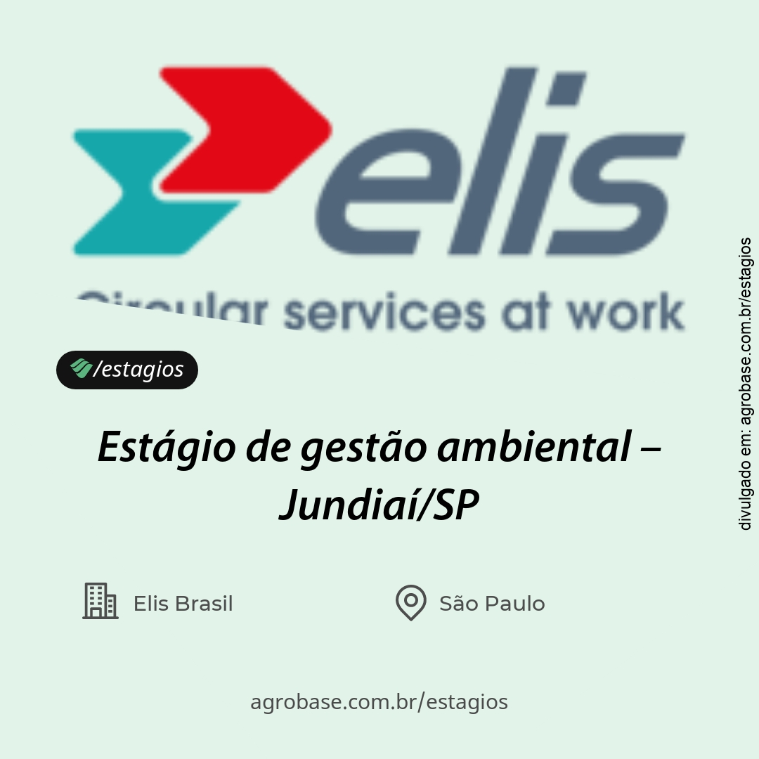 Estágio de gestão ambiental – Jundiaí/SP