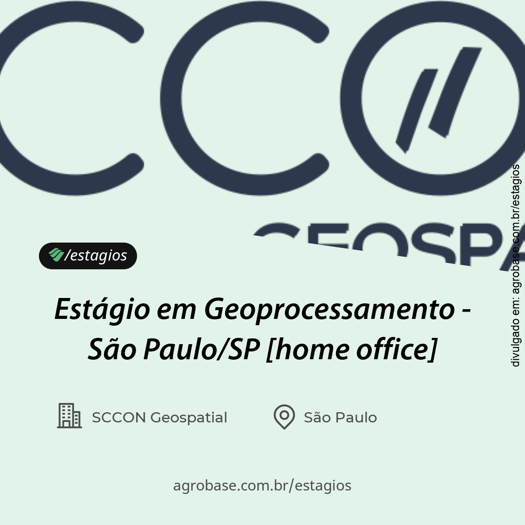 Estágio em geoprocessamento – São Paulo/SP [home office]