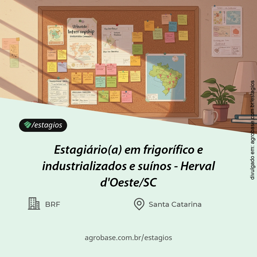 Estagiário(a) em frigorífico e industrializados e suínos – Herval d’Oeste/SC