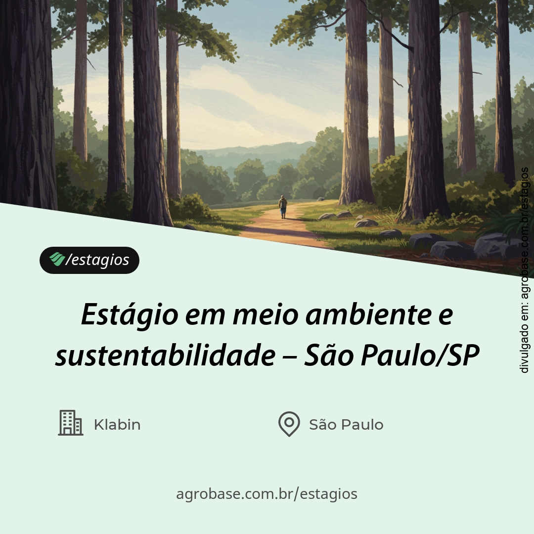 Estágio em meio ambiente e sustentabilidade – São Paulo/SP