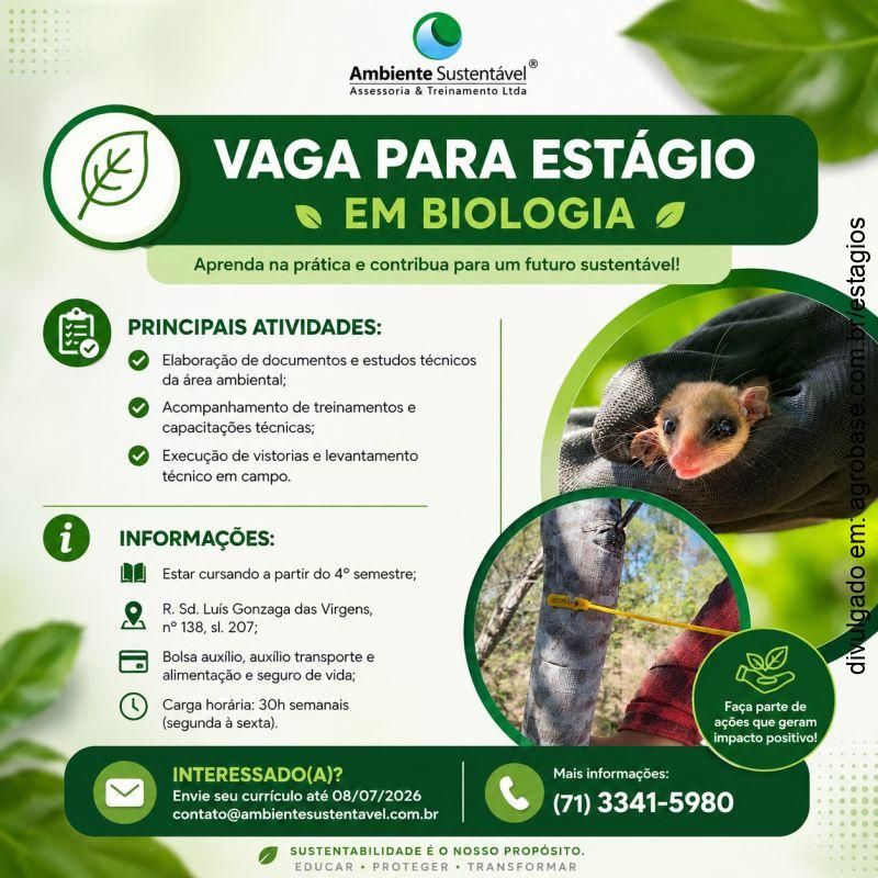 Estágio em biologia – Salvador/BA