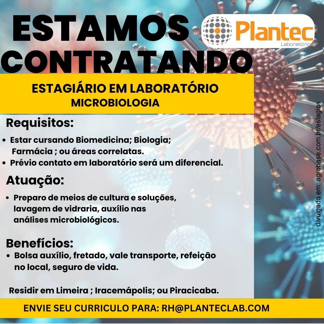 Estágio em laboratório [microbiologia] – Limeira, Iracemápolis ou Piracicaba/SP