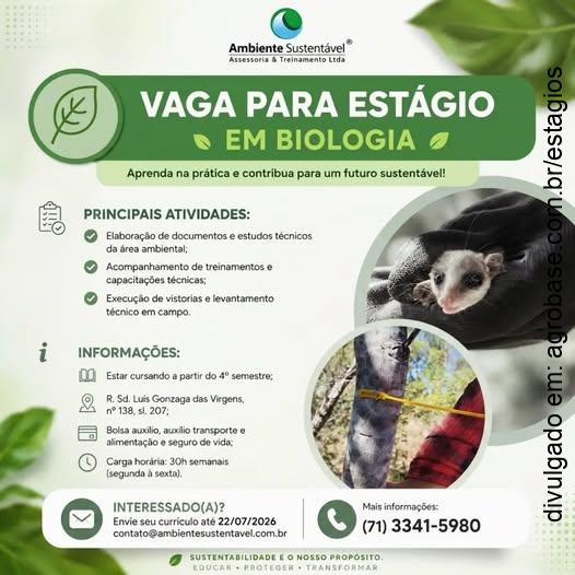 Estágio em biologia – Salvador/BA