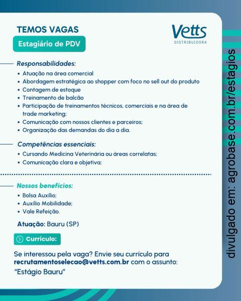 Estagiário de PDV – Bauru/SP