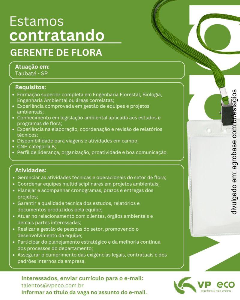 Gerente de flora – Taubaté/SP