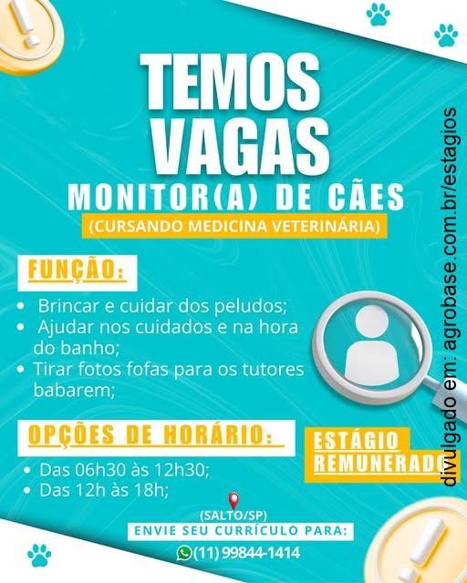 Estágio monitor(a) de cães – Salto/SP