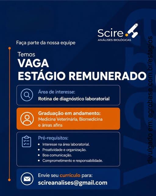 Estágio remunerado rotina de diagnóstico laboratorial – Frederico Westphalen/RS