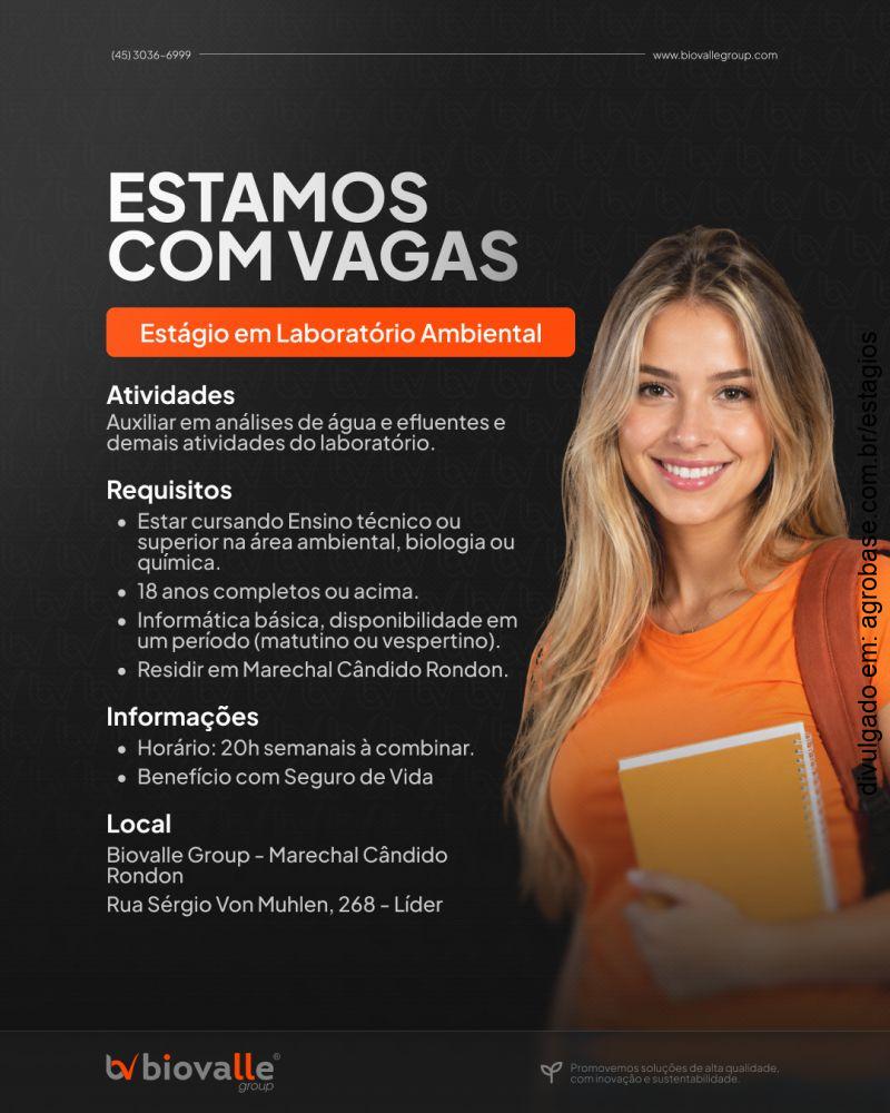 Estágio em laboratório ambiental – Marechal Cândido Rondon/PR