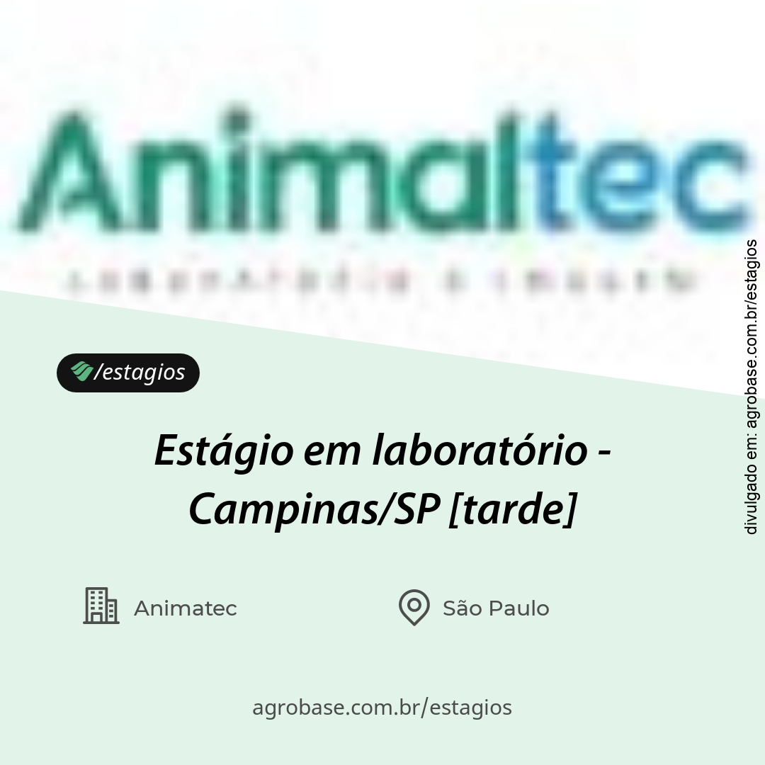 Estágio em laboratório – Campinas/SP [tarde]