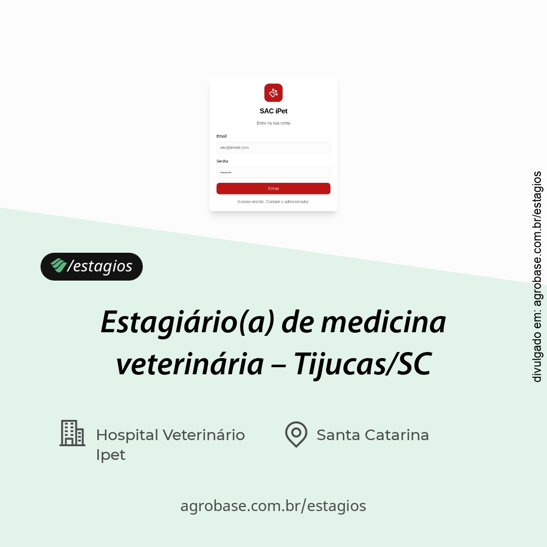 Estagiário(a) de medicina veterinária – Tijucas/SC