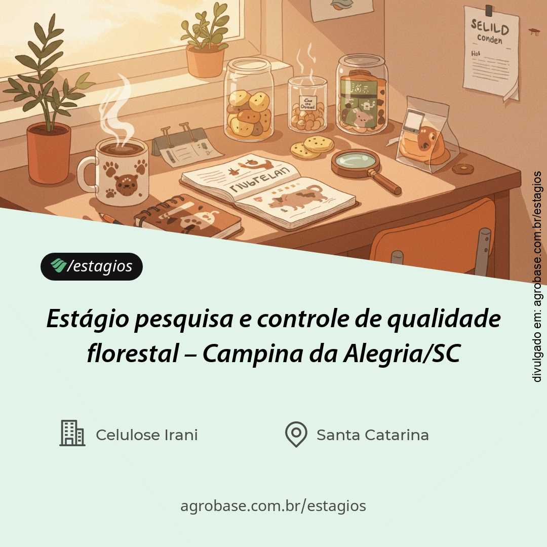 Estágio pesquisa e controle de qualidade florestal – Campina da Alegria/SC