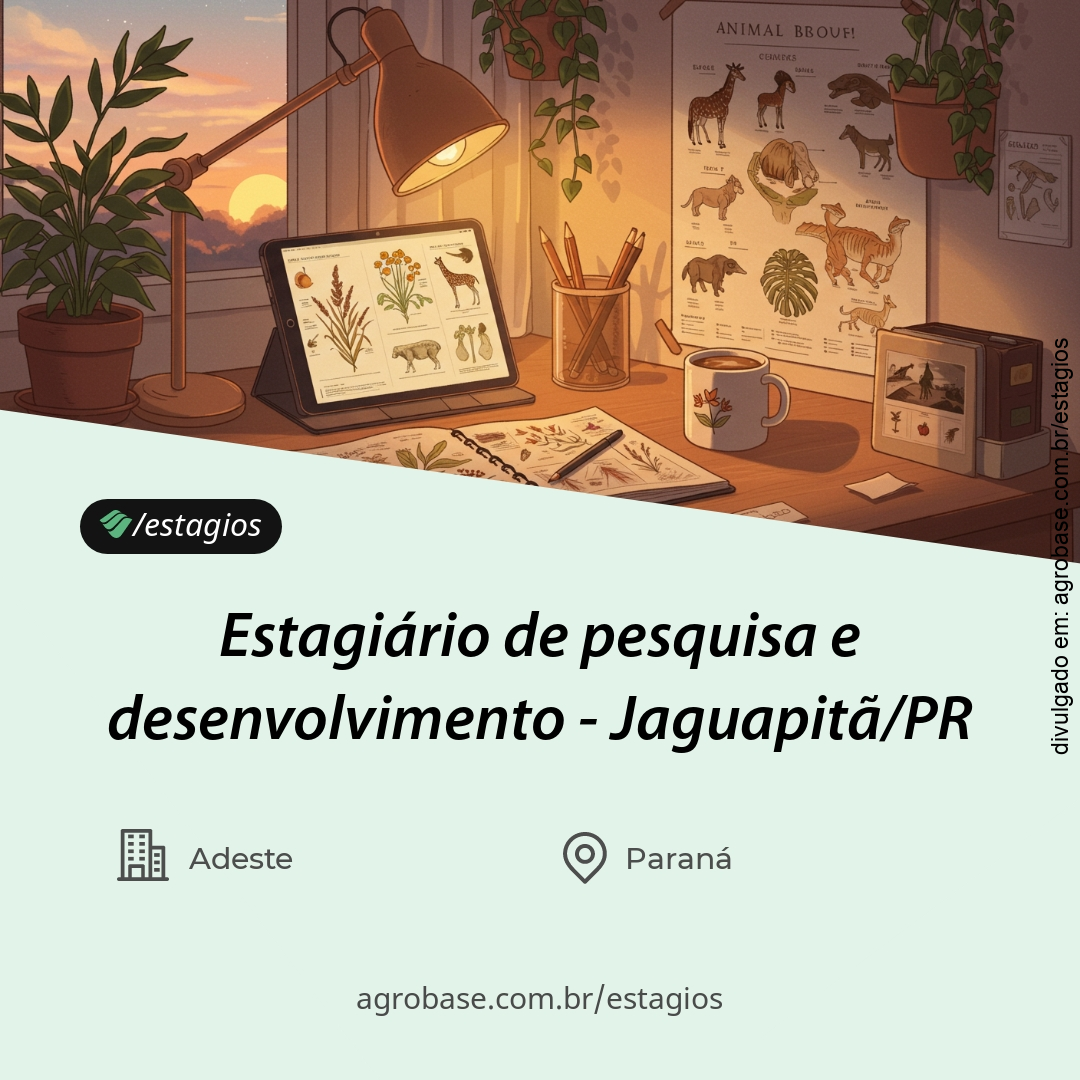 Estagiário de pesquisa e desenvolvimento – Jaguapitã/PR