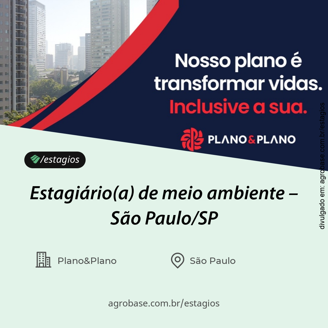 Estagiário(a) de meio ambiente – São Paulo/SP