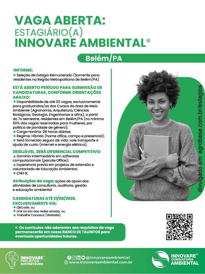 02 vagas de estágio remunerado em meio ambiente – Belém/PA (híbrido)