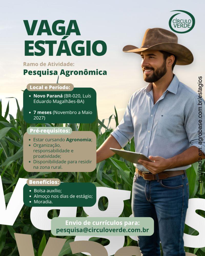 Estágio em pesquisa agronômica – Luís Eduardo Magalhães/BA