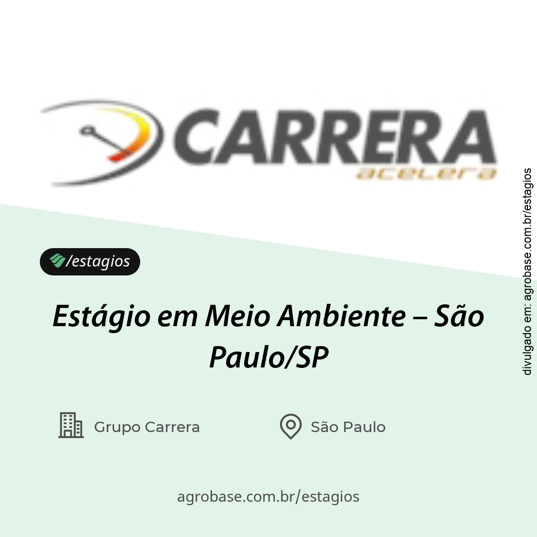 Estágio em meio ambiente – São Paulo/SP