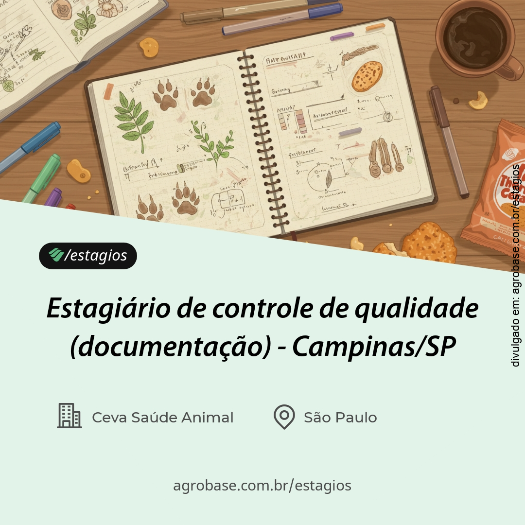 Estagiário de controle de qualidade [documentação] – Campinas/SP